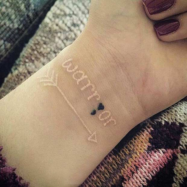 新颖的白色简单个性线条手臂隐形纹身图案