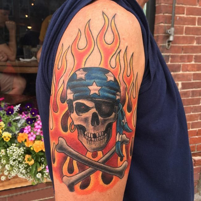 多款创意独特的霸气摩托车元素纹身图案