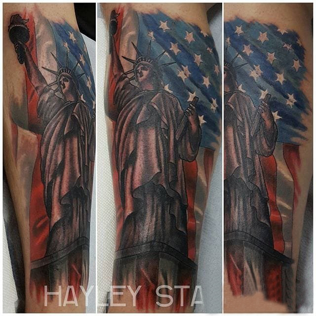 多款美国的经典标志自由女神像纹身图案