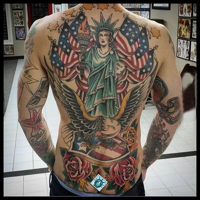 多款美国的经典标志自由女神像纹身图案