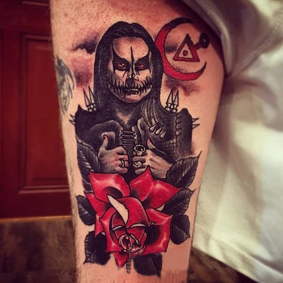 多款彩绘水彩素描的创意恐怖抽象人物纹身图案