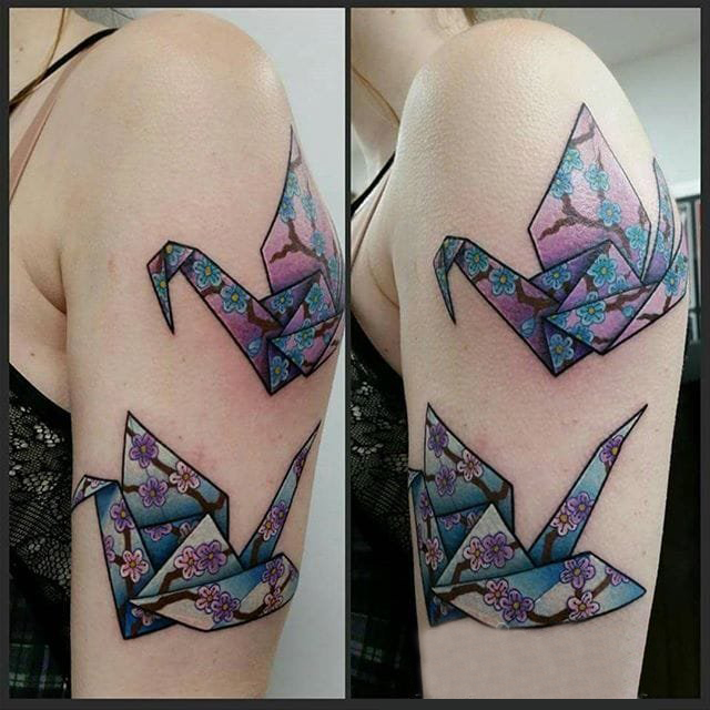 多款文艺小清新的唯美精致创意折纸元素纹身图案