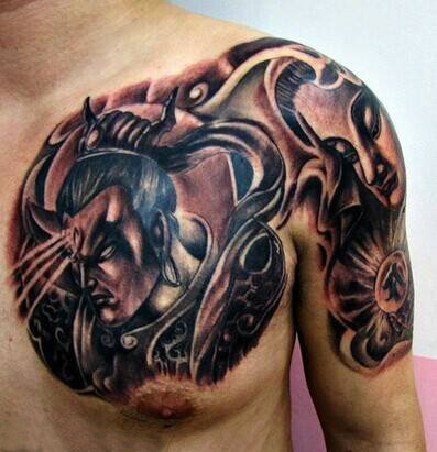 10款男性霸气半甲纹身图案