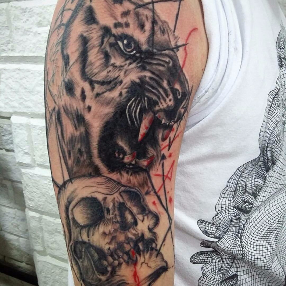 多款黑灰素描点刺技巧创意精致独特有趣纹身图案