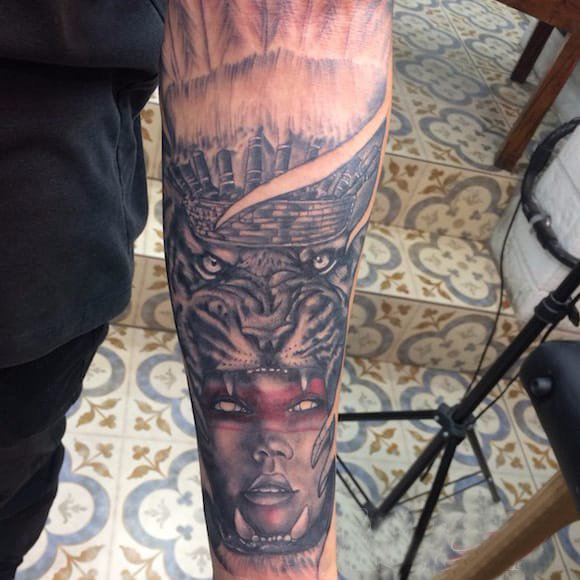 多款黑灰素描点刺技巧创意精致独特有趣纹身图案