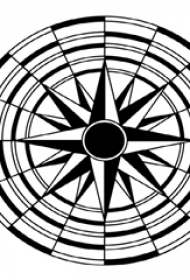 黑色线条创意精致太阳星座纹身手稿