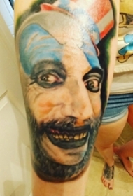 男生手臂上彩绘水彩素描创意男生人物纹身图片