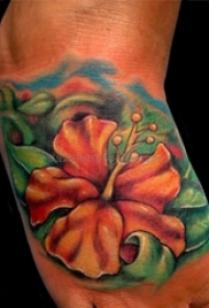 女生脚背上彩绘水彩素描创意唯美花朵精美纹身图片