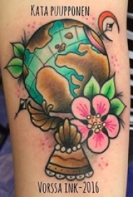 多款彩绘水彩素描创意精致有趣的地球星球纹身图案