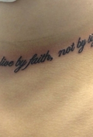 女生胸下黑色简约清新英文短语纹身图片