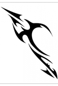 霸气黑色抽象线条创意部落图腾纹身手稿