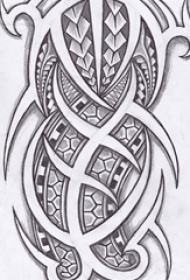 黑色的立体几何点刺纹身手稿