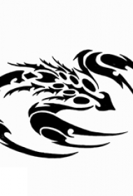 黑色素描创意霸气精致蝎子纹身手稿