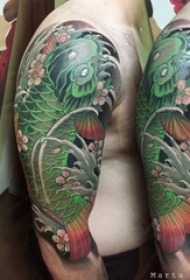 多款霸气精致的创意日本经典元素锦鲤纹身图案