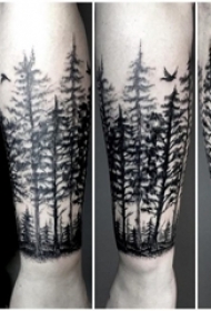 文艺霸气的黑色人造墨水经典抽象人物纹身图案