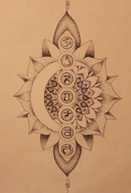 黑灰素描点刺技巧文艺唯美梵花宗教经典纹身手稿