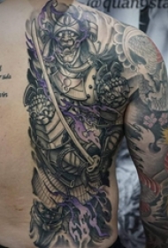 多款黑灰素描点刺技巧创意大面积霸气纹身图案