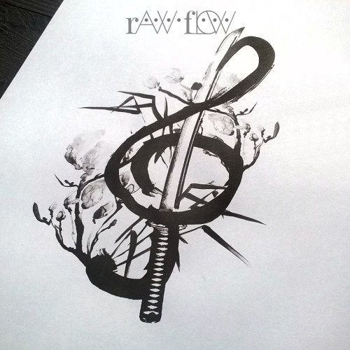 黑灰素描创意文艺精美别致音符纹身手稿