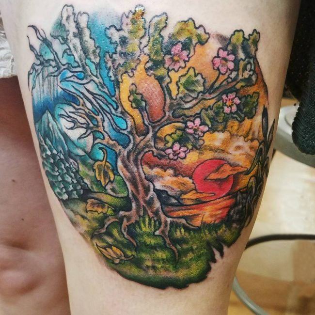 多款精美别致的创意有趣大自然风景纹身图案