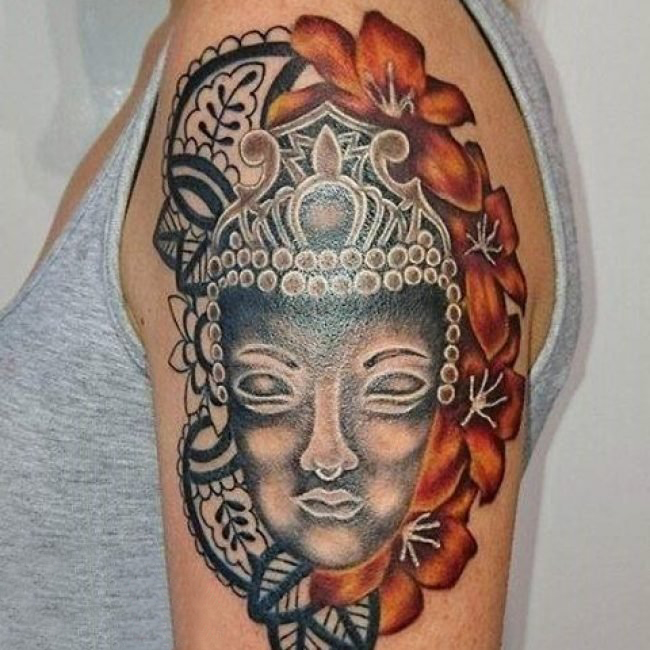 多款黑灰素描点刺技巧经典精致弥勒佛纹身图案