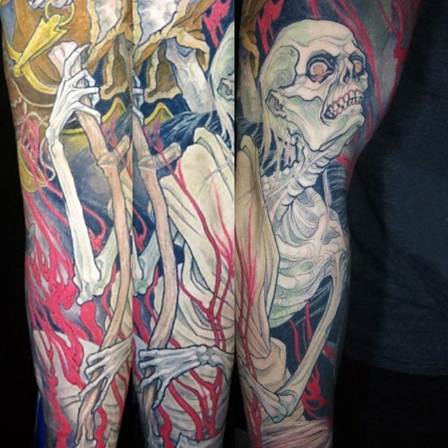 多款彩绘水彩素描创意经典霸气花臂纹身图案