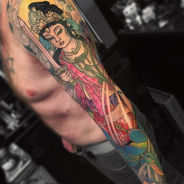 多款彩绘水彩素描创意霸气经典花臂纹身图案