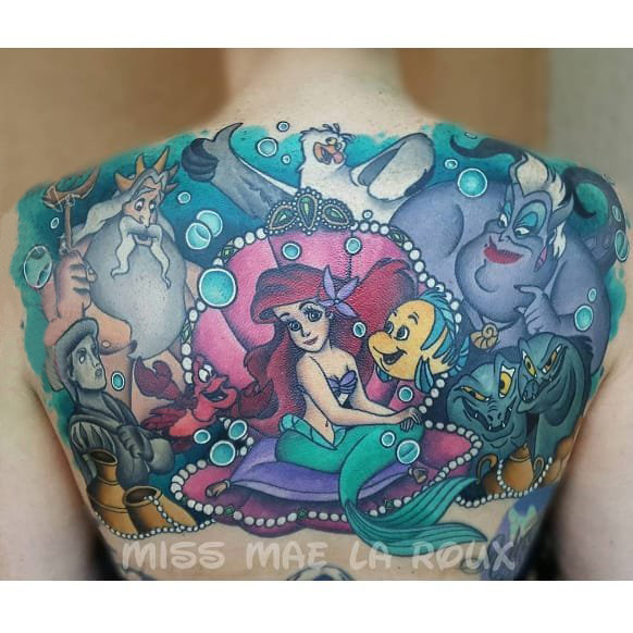 多款彩绘水彩素描文艺可爱经典迪士尼卡通纹身图案