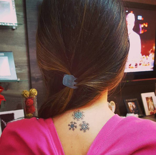 多款线条素描文艺小清新唯美精致雪花纹身图案