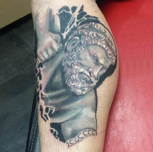 多款黑灰素描点刺技巧创意经典传统希腊人物纹身图案