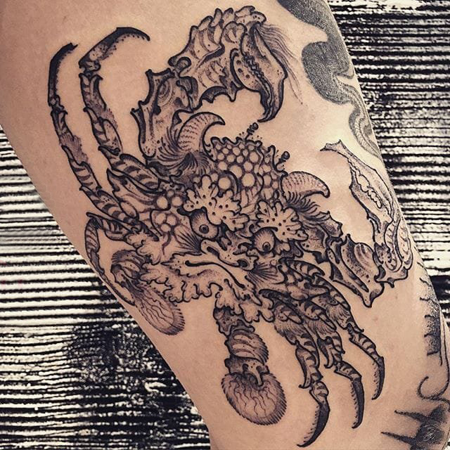 多款黑灰素描点刺技巧创意经典日本传统图腾纹身图案