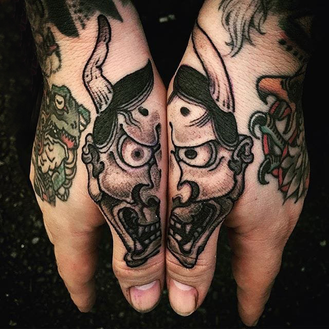 多款黑灰素描点刺技巧创意经典日本传统图腾纹身图案