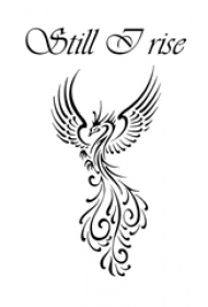 黑色线条素描霸气吉祥凤凰霸气纹身手稿