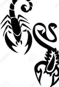 黑色素描创意霸气有趣霸气蝎子纹身手稿