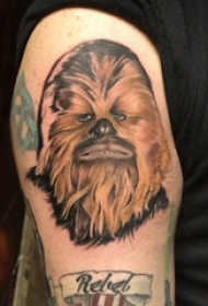 男生手臂上彩绘水彩素描创意霸气猩猩纹身图片