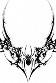 黑色线条素描创意经典昆虫纹身手稿