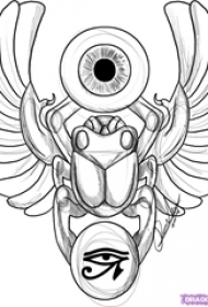 多款黑色线条几何元素古埃及传统纹身手稿