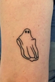 女生手臂上黑色抽象线条抽象线条卡通幽灵纹身图片