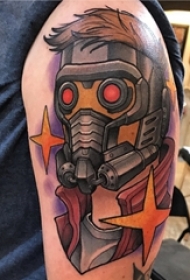 男生手臂上彩绘水彩素描创意男生肖像纹身图片