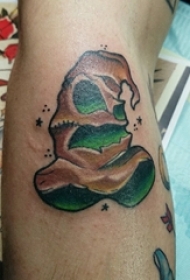 男生手臂上彩绘水彩素描创意恐怖幽灵纹身图片