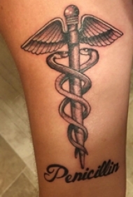 男生手臂上黑灰素描点刺技巧创意翅膀纹身图片