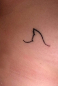 创意的黑色简单抽象线条浪花纹身图片