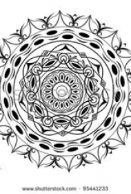 黑灰素描精美文艺创意梵花纹身手稿