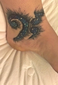 多款彩绘水彩素描创意文艺唯美冒号纹身图片