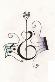 多款黑色线条素描经典文艺唯美吉他纹身手稿