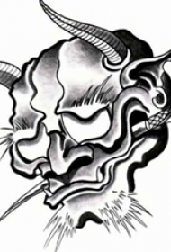 黑灰素描点刺技巧日本传统经典图腾般若纹身手稿