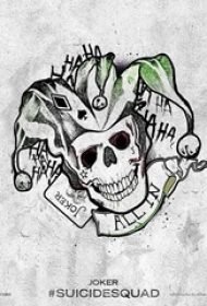 黑灰素描创意霸气有趣抽象骷髅纹身手稿