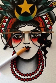 多款彩绘水彩素描创意文艺唯美精致纹身手稿