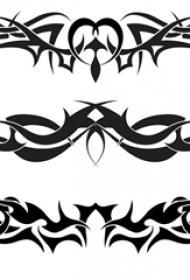 黑色线条素描几何元素霸气翅膀图腾纹身手稿