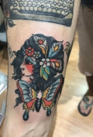 男生手臂上彩绘水彩素描创意文艺经典肖像纹身图片