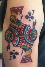 扑克牌纹身 男生手臂上简单的扑克牌纹身图片